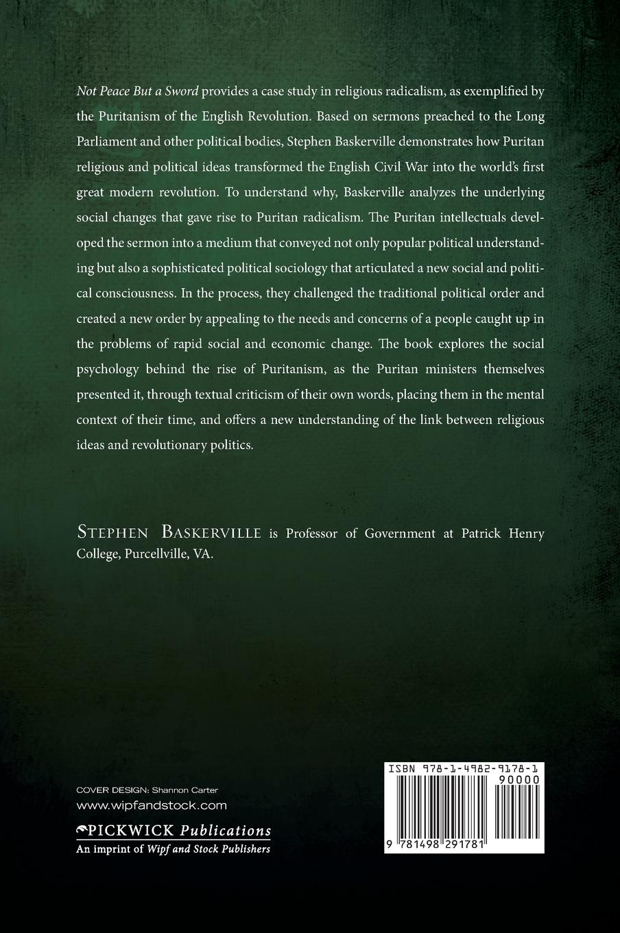 Rückseitencover Not Peace But a Sword