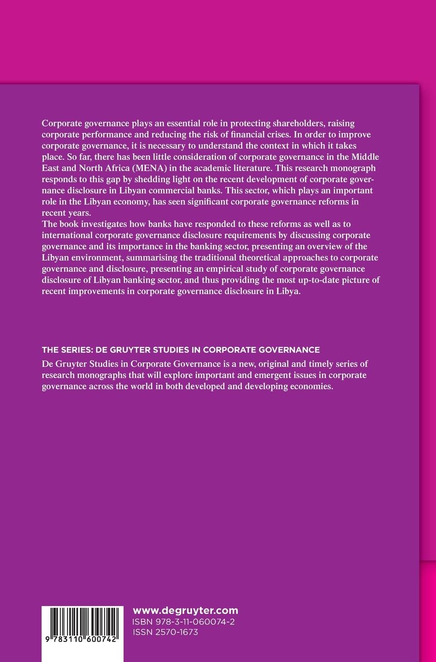 Rückseitencover Corporate Governance of Banks in Libya