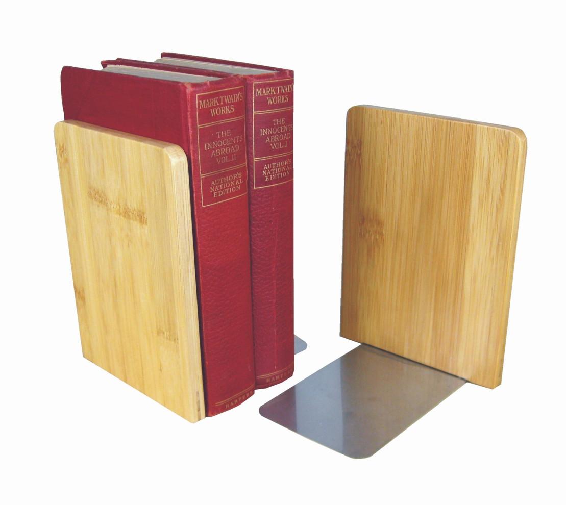 Vorderes Coverbild MyLibrary Buchstützen 2er Set | Holz & Edelstahl | Bookends
