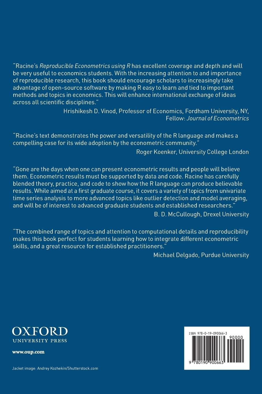 Rückseitencover Reproducible Econometrics Using R