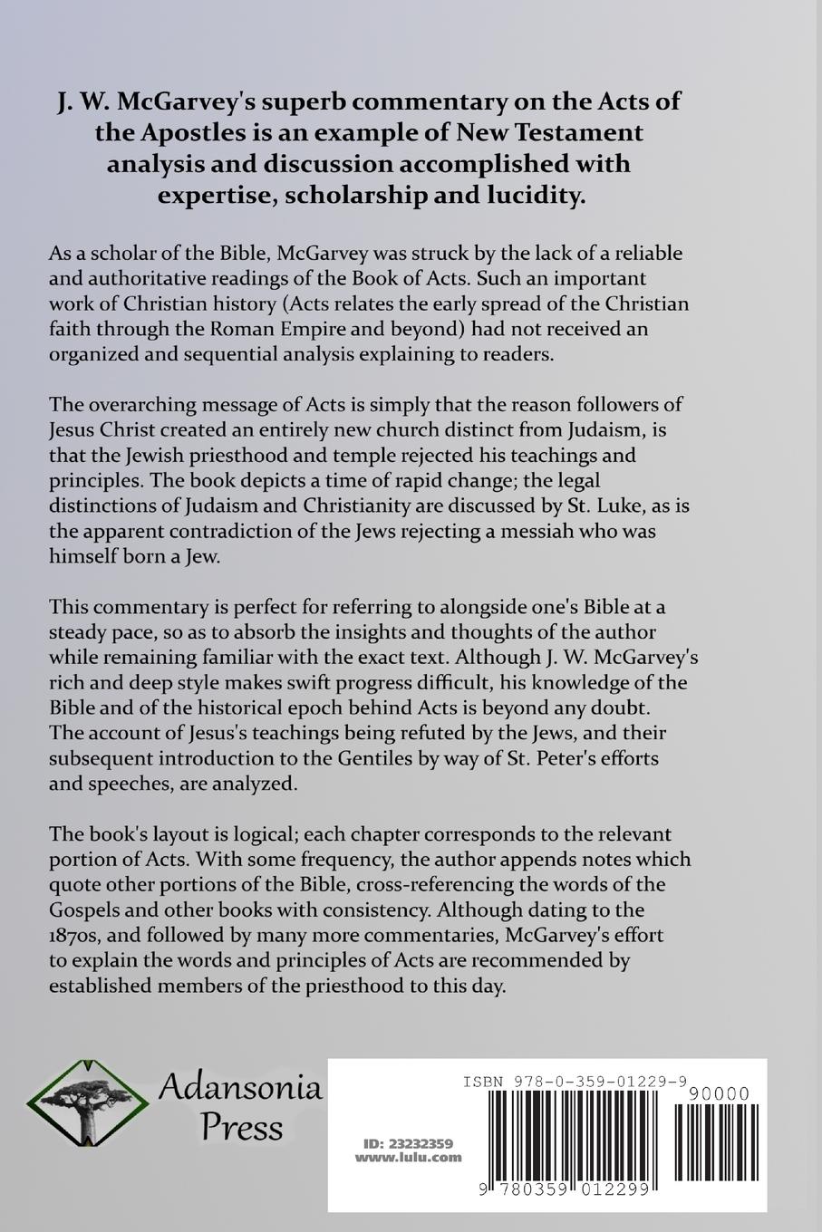 Rückseitencover Original Commentary on Acts