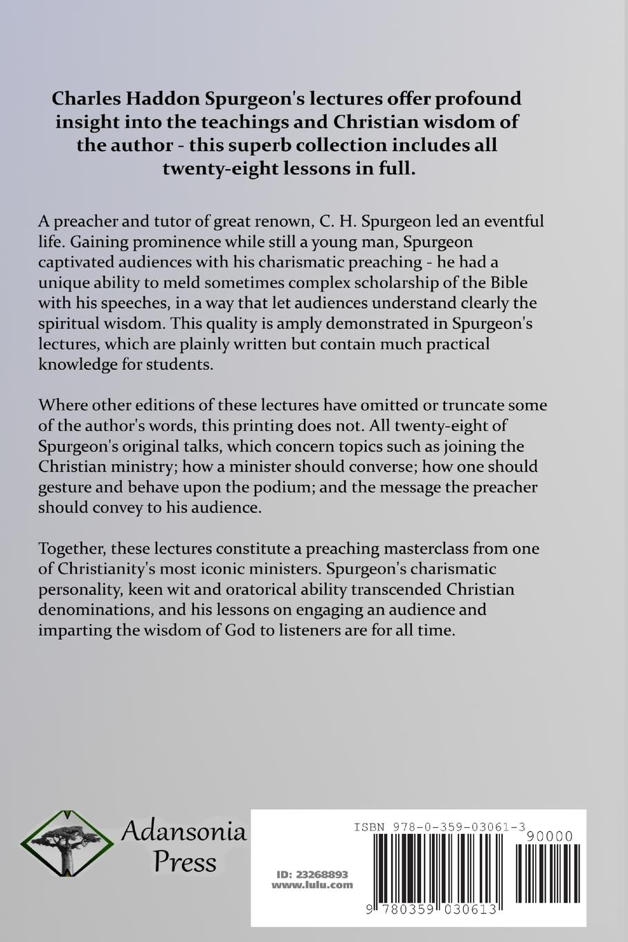 Rückseitencover Lectures to My Students