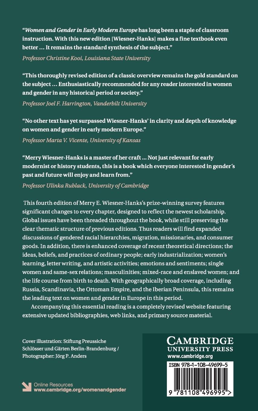 Rückseitencover Women and Gender in Early Modern Europe