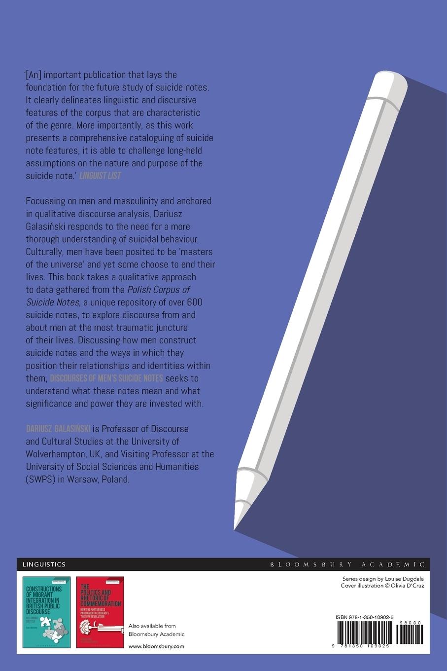 Rückseitencover Discourses of Men's Suicide Notes