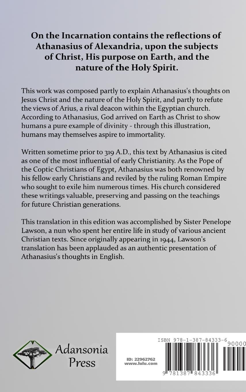 Rückseitencover On the Incarnation (Hardcover)