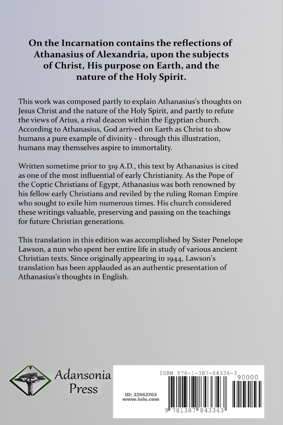 Rückseitencover On the Incarnation