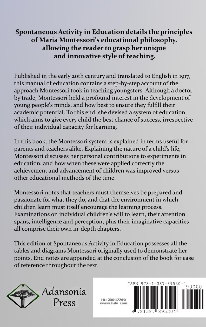 Rückseitencover Spontaneous Activity in Education