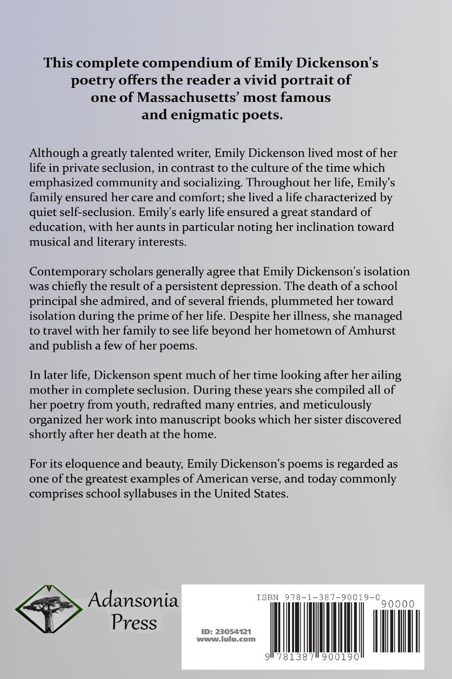 Rückseitencover The Complete Poems of Emily Dickinson
