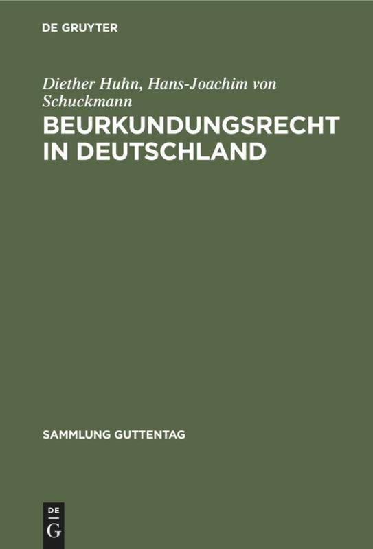 Vorderes Coverbild Beurkundungsrecht in Deutschland