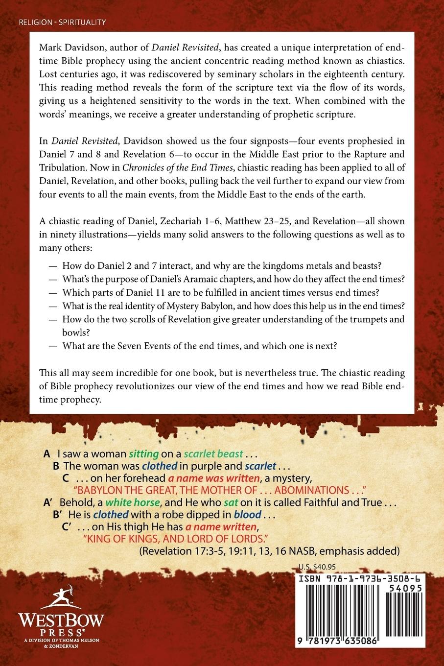 Rückseitencover Chronicles of the End Times