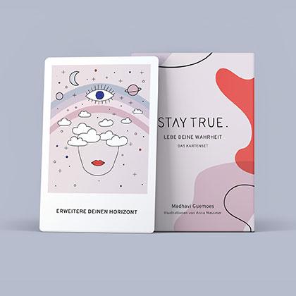 Vorderes Coverbild Stay True. Das Kartenset