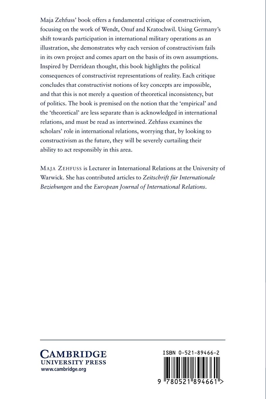 Rückseitencover Constructivism in International Relations