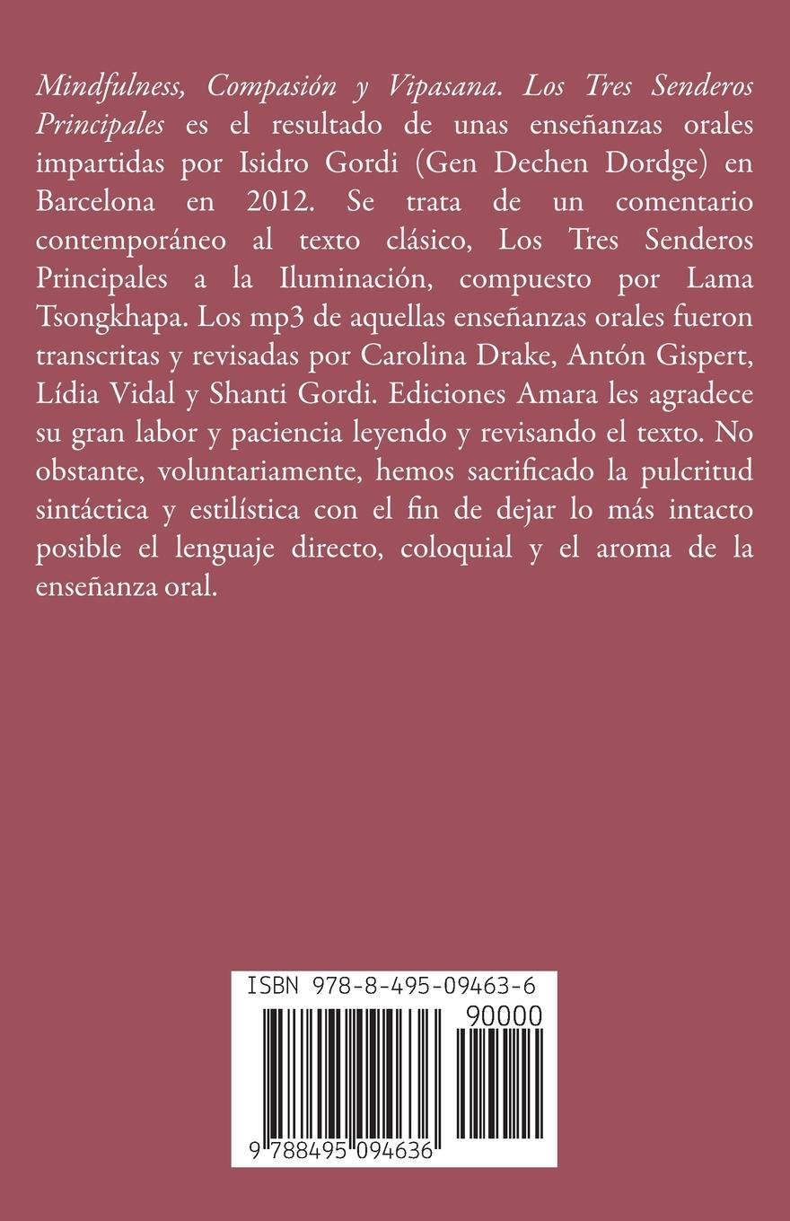 Rückseitencover Mindfulness, compasión y vipasana