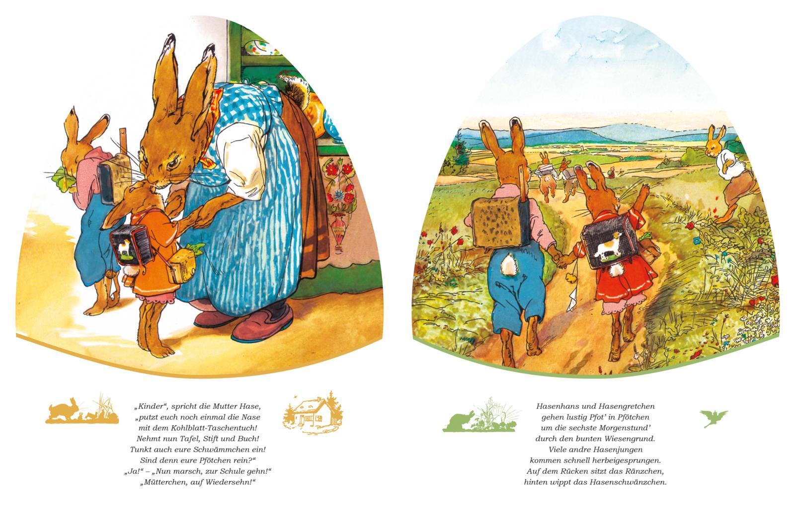 Beispielinhalt (Bild) Die Häschenschule: Pappbilderbuch in Ei-Form