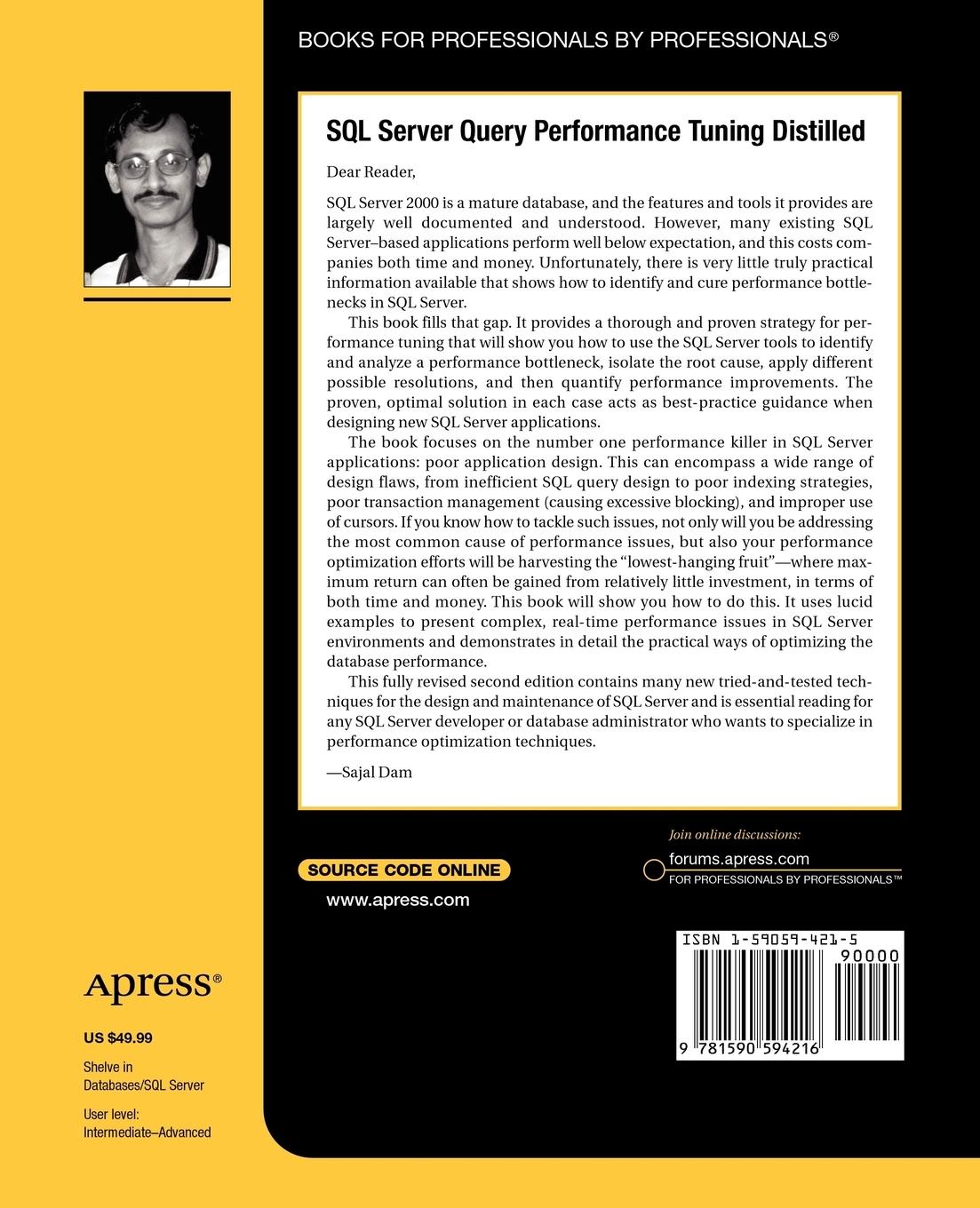 Rückseitencover SQL Server Query Performance Tuning Distilled