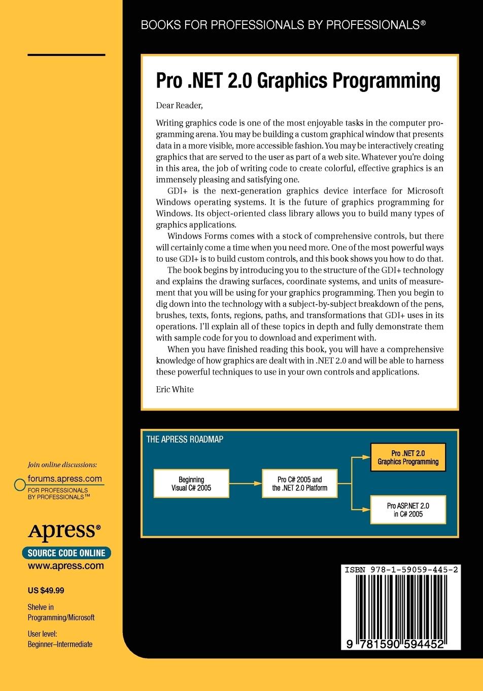 Rückseitencover Pro .Net 2.0 Graphics Programming