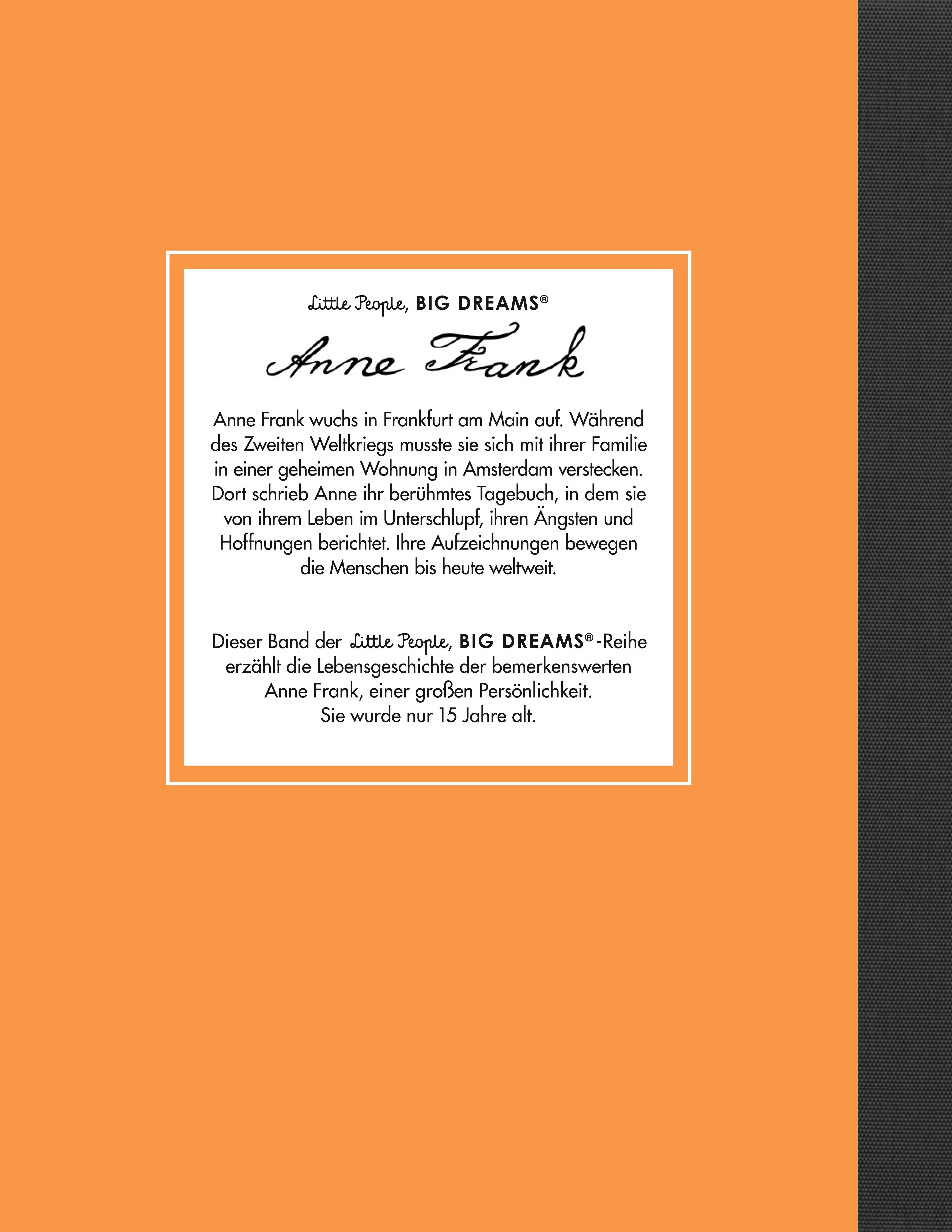 Rückseitencover Anne Frank