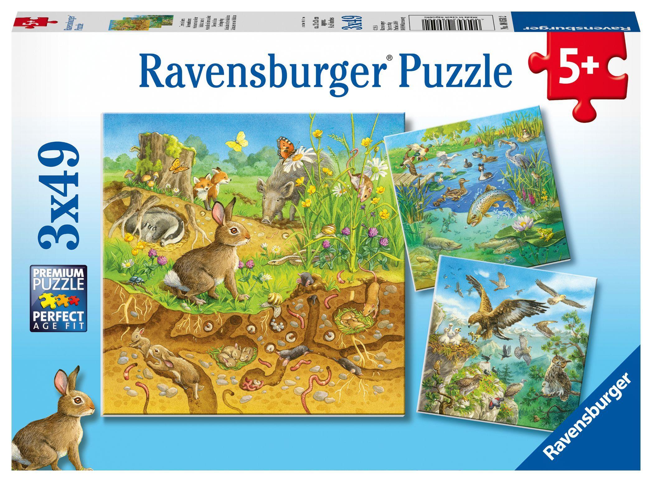 Vorderes Coverbild Tiere in ihren Lebensräumen - Puzzle mit 49 Teilen