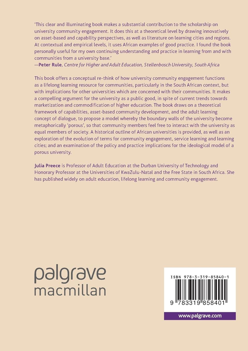 Rückseitencover University Community Engagement and Lifelong Learning