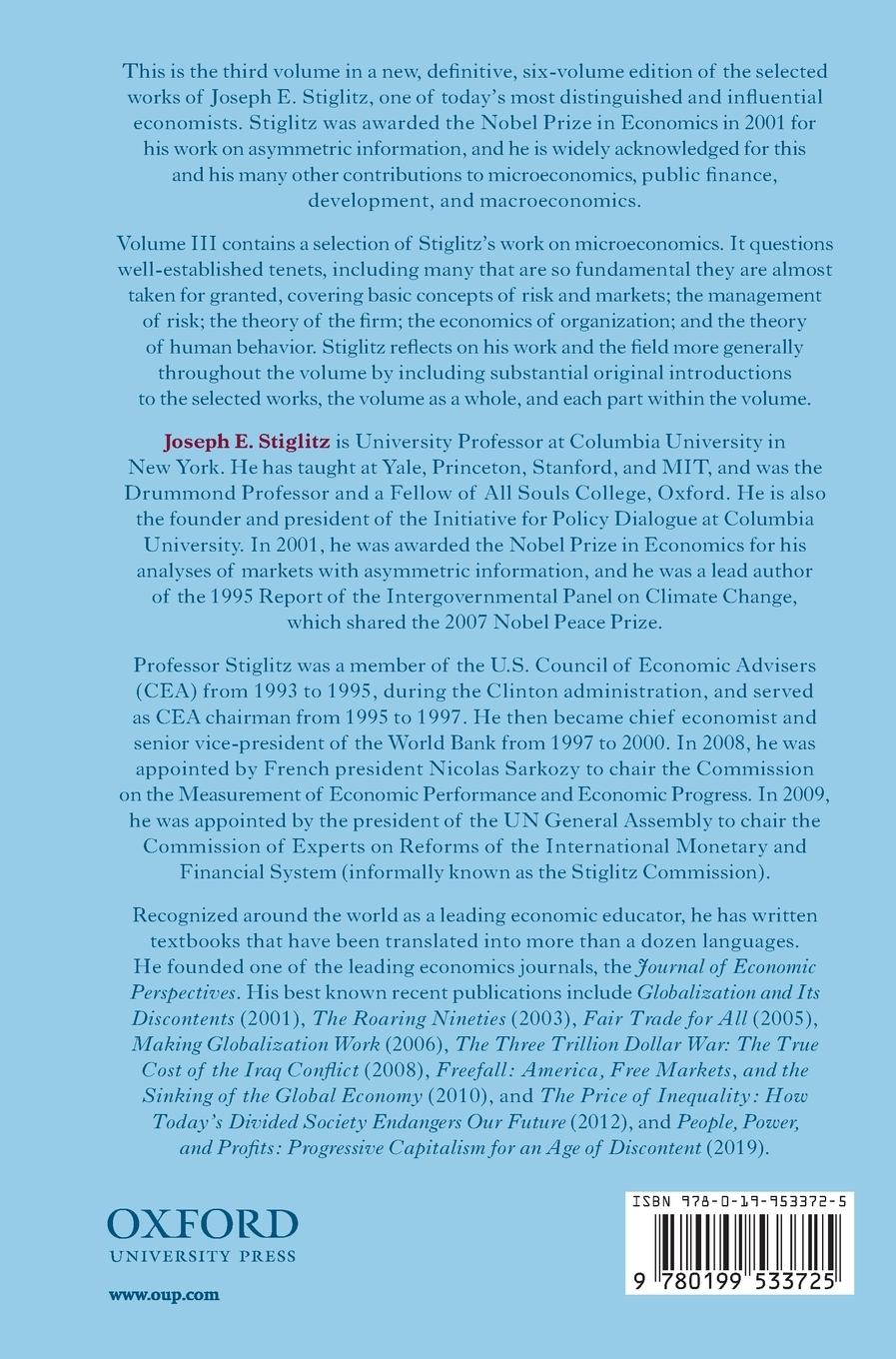 Rückseitencover Selected Works of Joseph E. Stiglitz