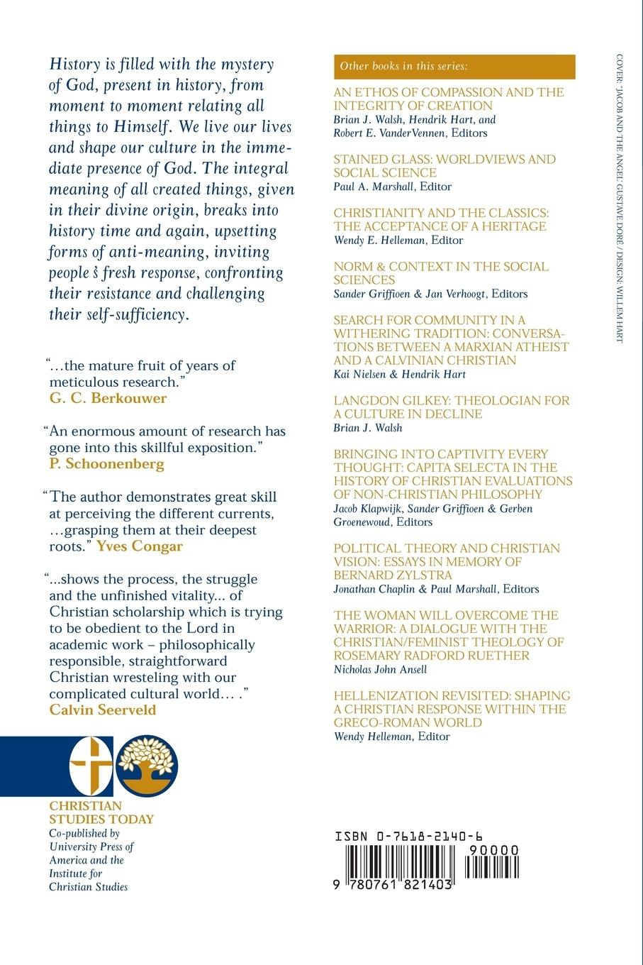 Rückseitencover Toward a Christian Conception of History