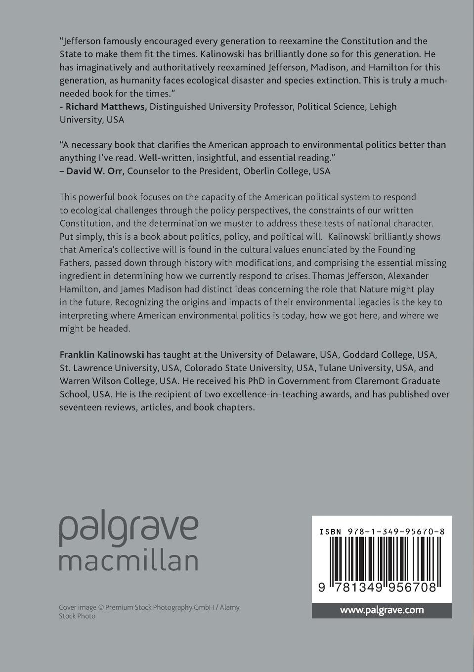 Rückseitencover America's Environmental Legacies