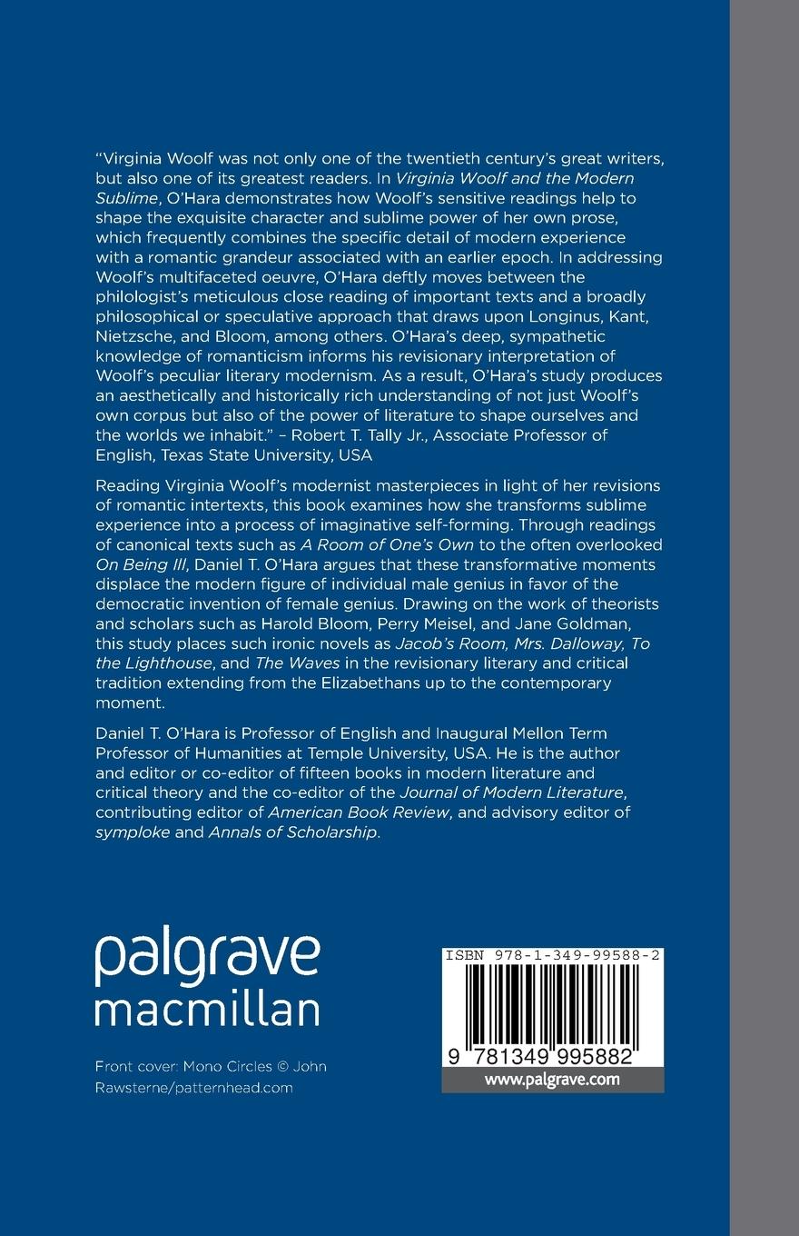 Rückseitencover Virginia Woolf and the Modern Sublime
