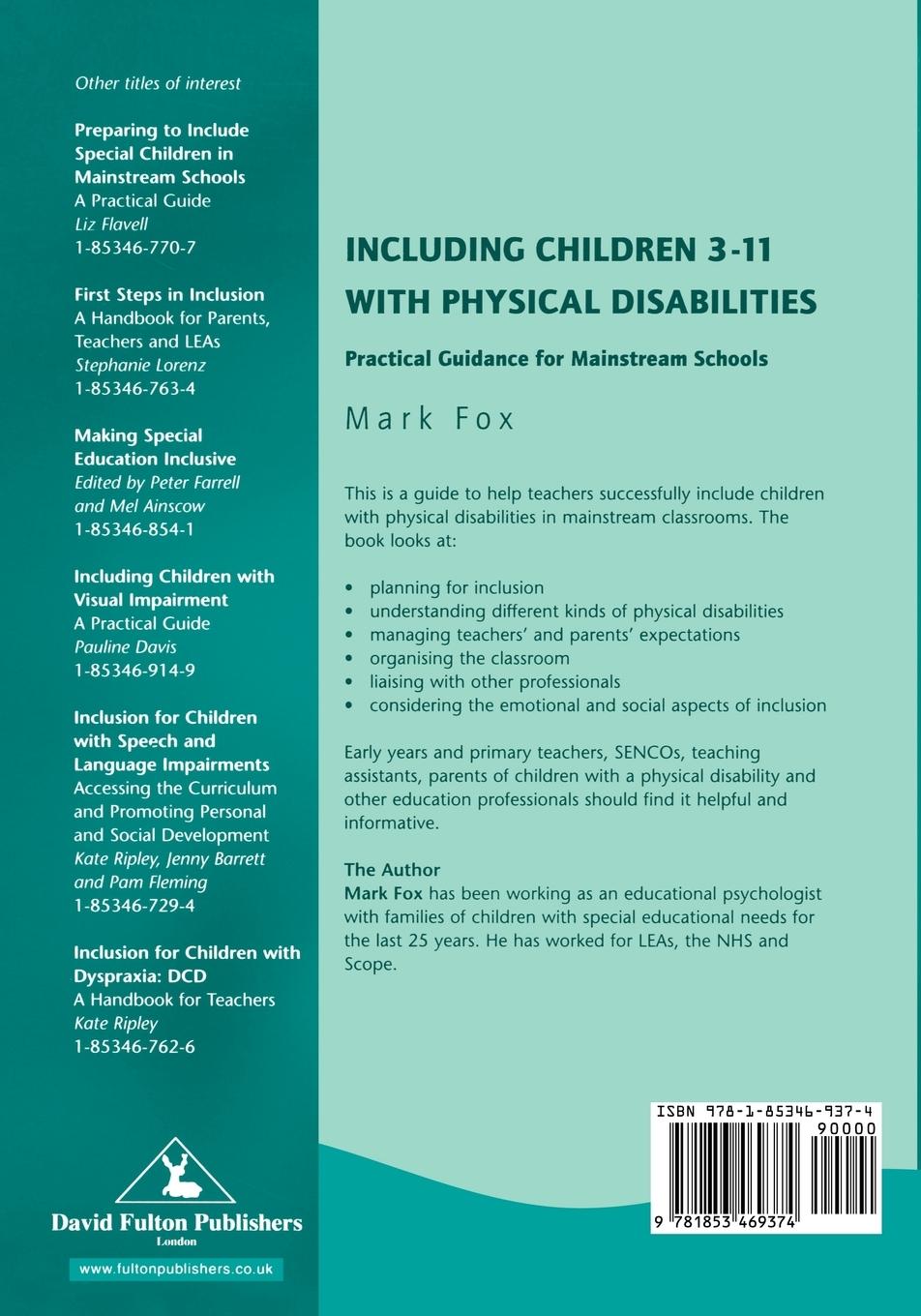 Rückseitencover Including Children 3-11 With Physical Disabilities