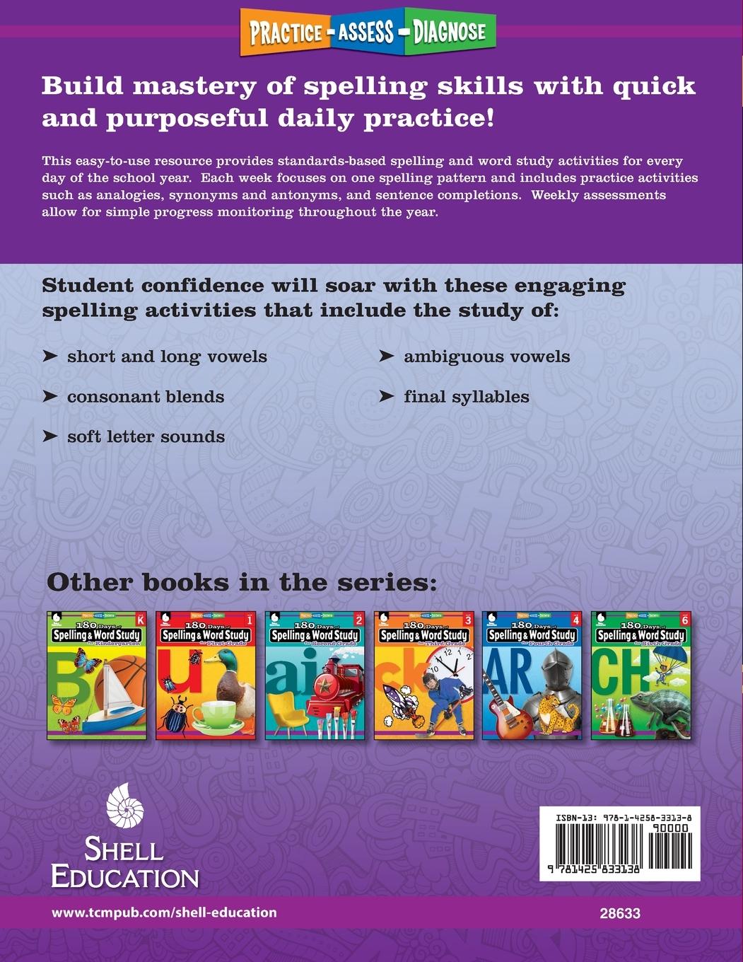 Rückseitencover 180 Days of Spelling and Word Study for Fifth Grade