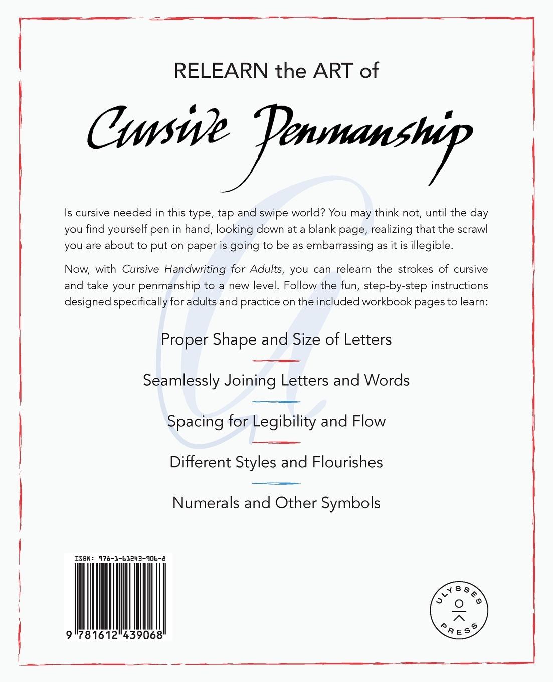 Rückseitencover Cursive Handwriting for Adults