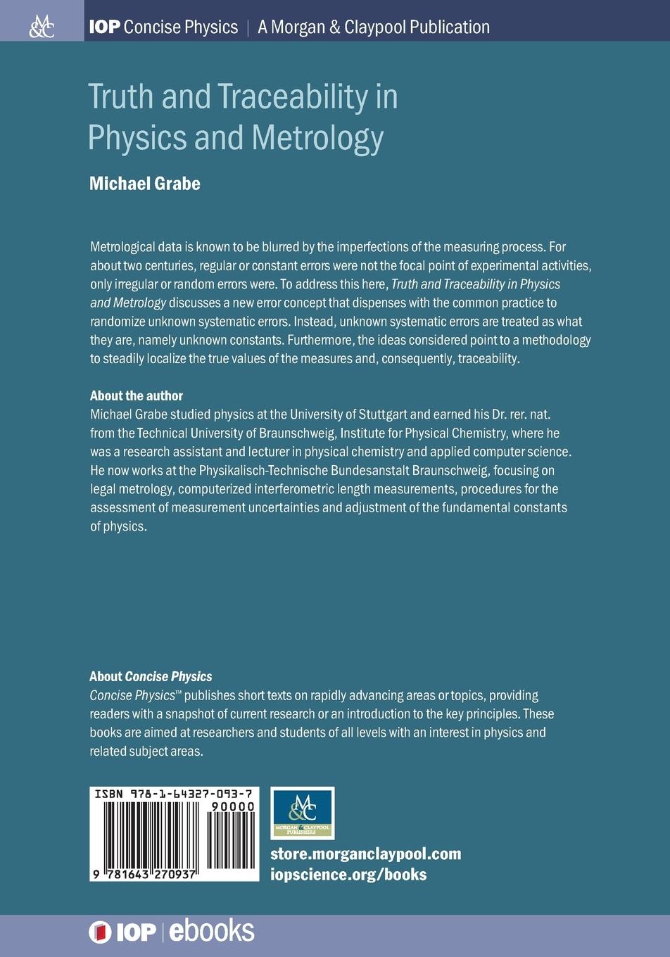 Rückseitencover Truth and Traceability in Physics and Metrology