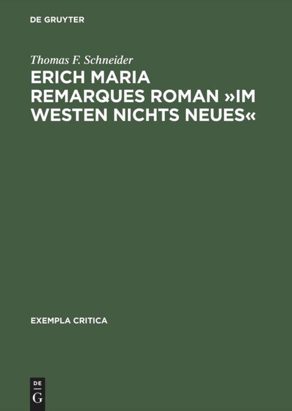 Vorderes Coverbild Erich Maria Remarques Roman 'Im Westen nichts Neues'