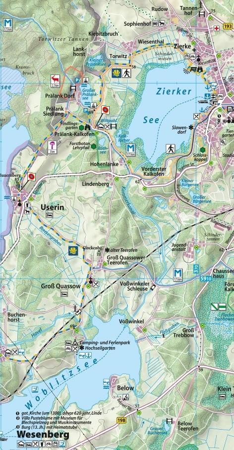 Beispielinhalt (Bild) Pilgerweg Mecklenburgische Seenplatte 1 : 50 000