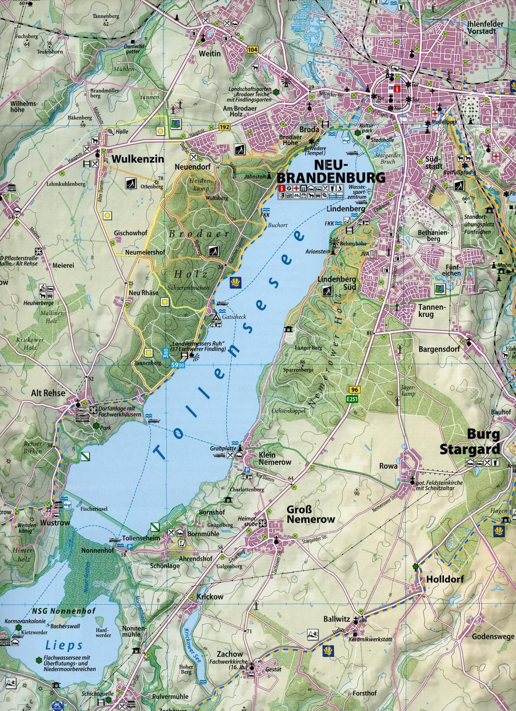 Beispielinhalt (Bild) Pilgerweg Mecklenburgische Seenplatte 1 : 50 000
