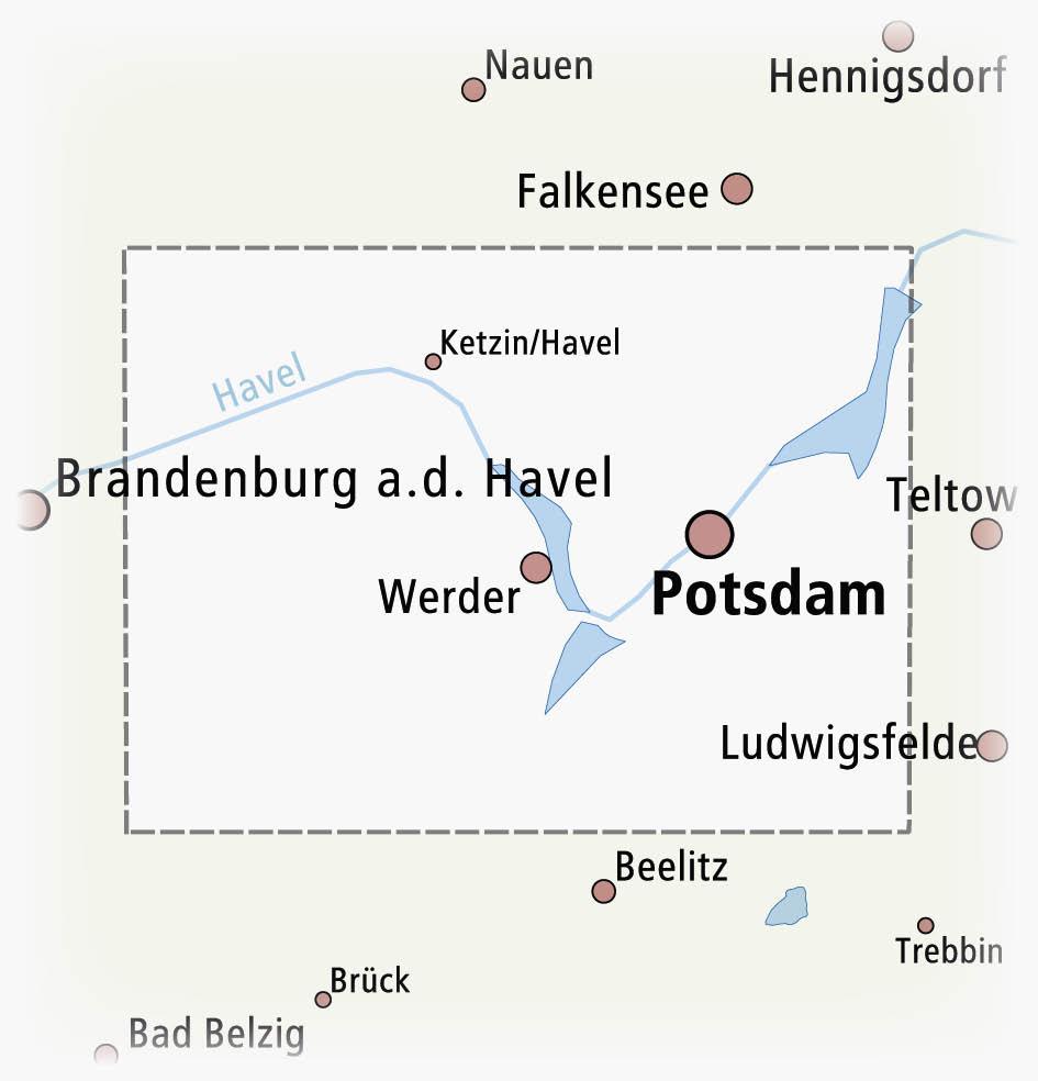 Beispielinhalt (Bild) Potsdam - Havelseen, Ketzin - Warder - Kloster Lehnin 1:50 000