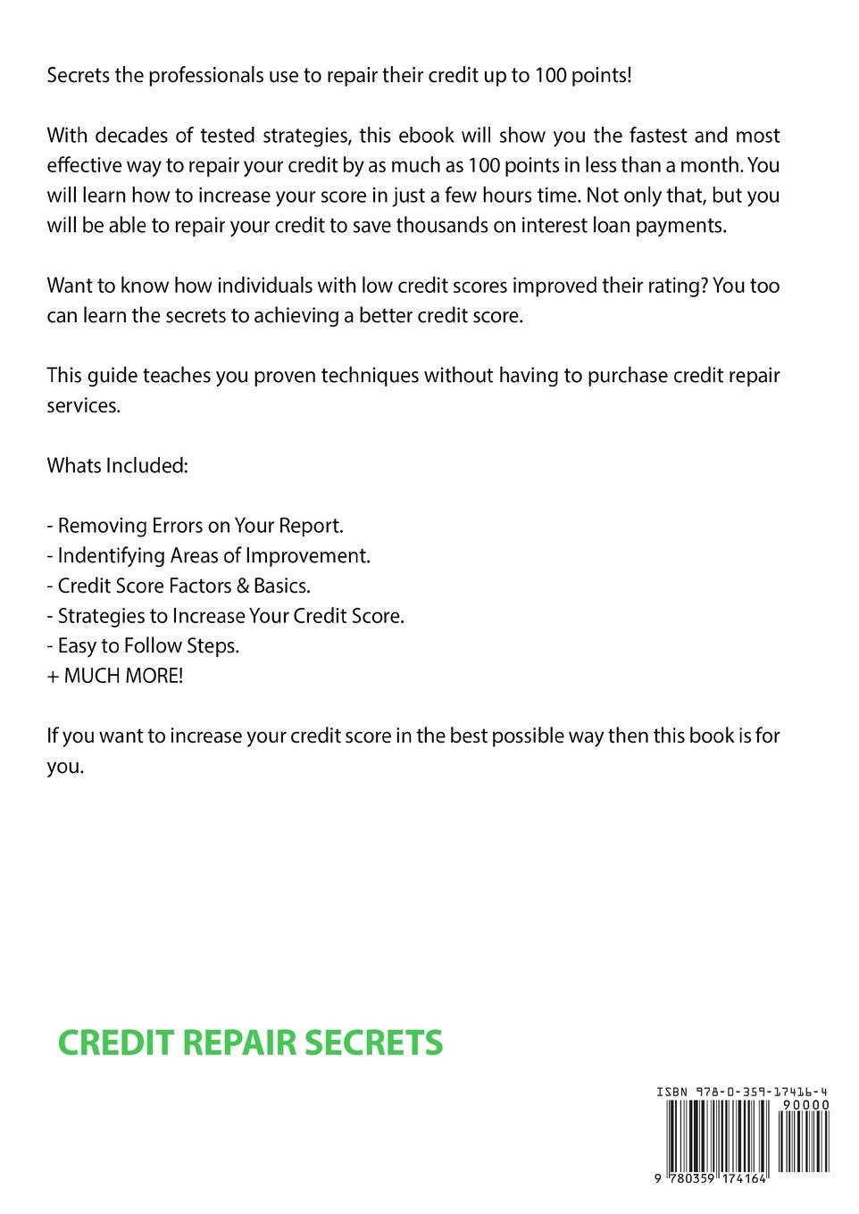 Rückseitencover How to Increase or Build Your Credit Score in One Month