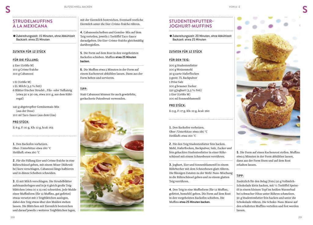 Beispielinhalt (Bild) Blitzschnell Backen von A-Z