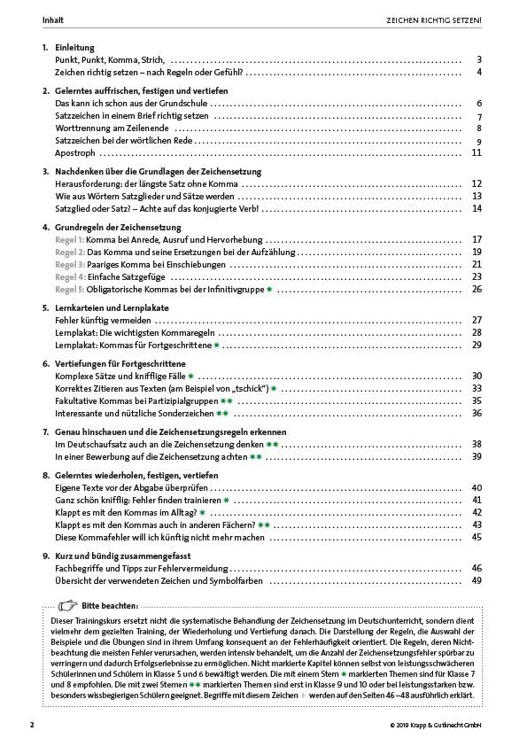 Beispielinhalt (Bild) Richtige Zeichensetzung in 5 bis 10 - Schülerarbeitsheft