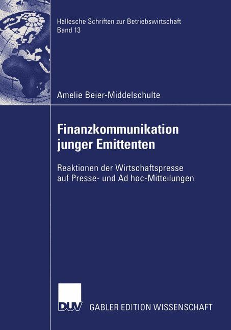 Vorderes Coverbild Finanzkommunikation junger Emittenten