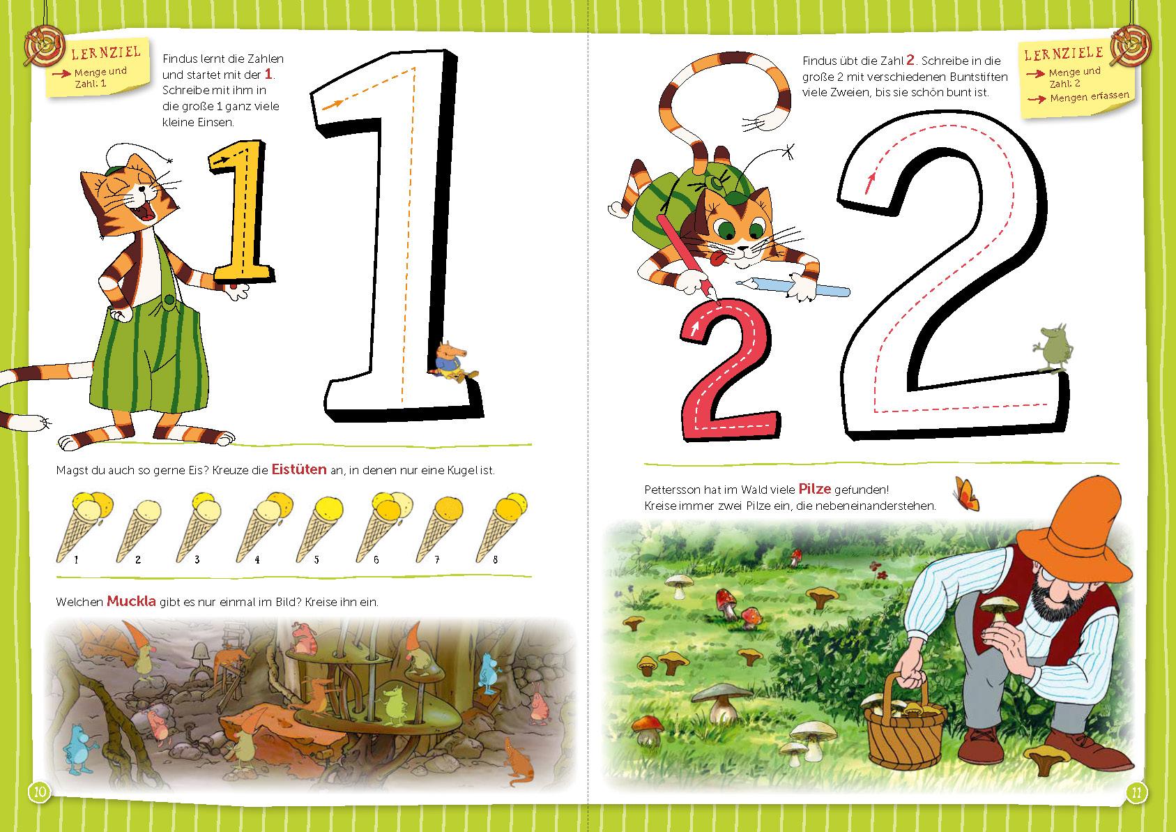 Beispielinhalt (Bild) Pettersson und Findus: Mein Übungsheft für die Vorschule