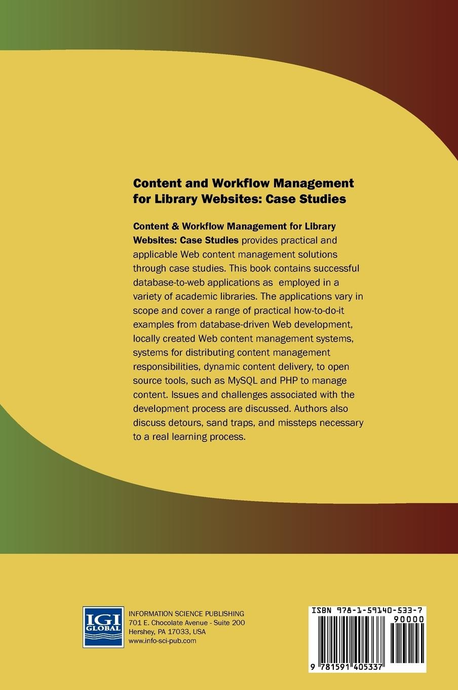 Rückseitencover Content and Workflow Management for Library Websites