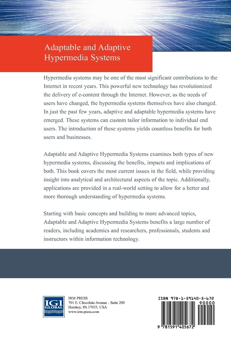 Rückseitencover Adaptable and Adaptive Hypermedia Systems