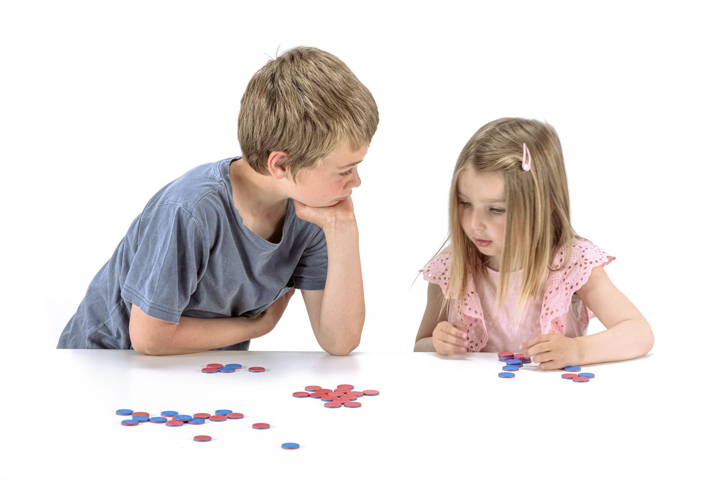 Beispielinhalt (Bild) 50 Wendeplättchen, rot/blau