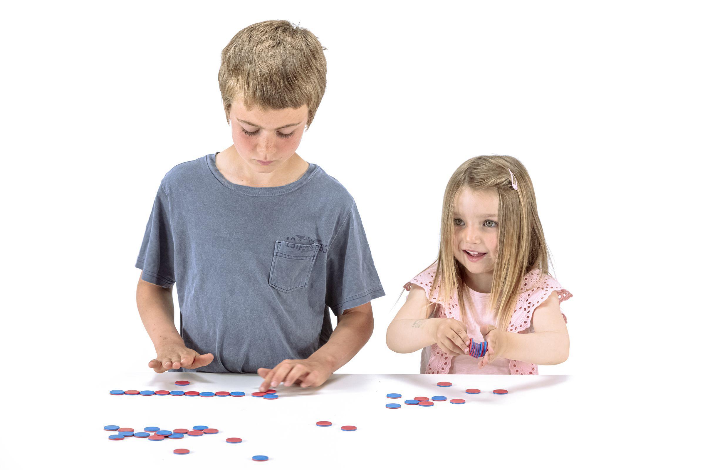 Beispielinhalt (Bild) 50 Wendeplättchen, rot/blau