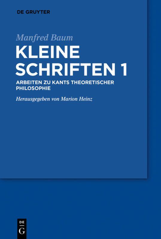 Vorderes Coverbild Manfred Baum: Kleine Schriften. Band 1