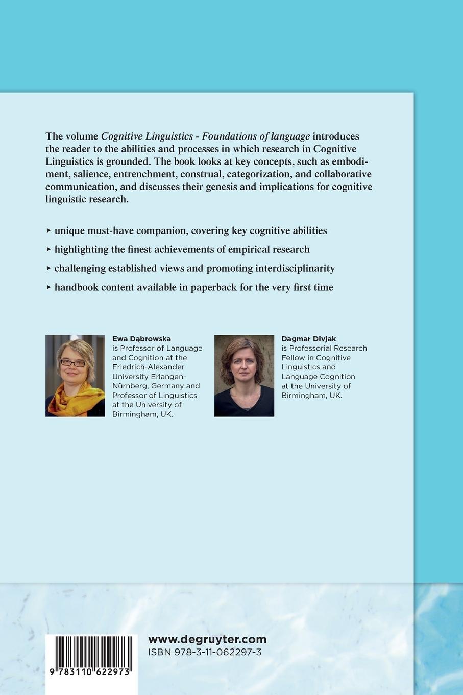 Rückseitencover Cognitive Linguistics - Foundations of Language