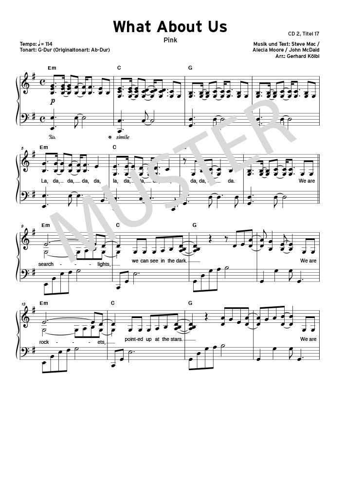 Beispielinhalt (Bild) Pop Piano Ballads 4 (mit 2 CDs)