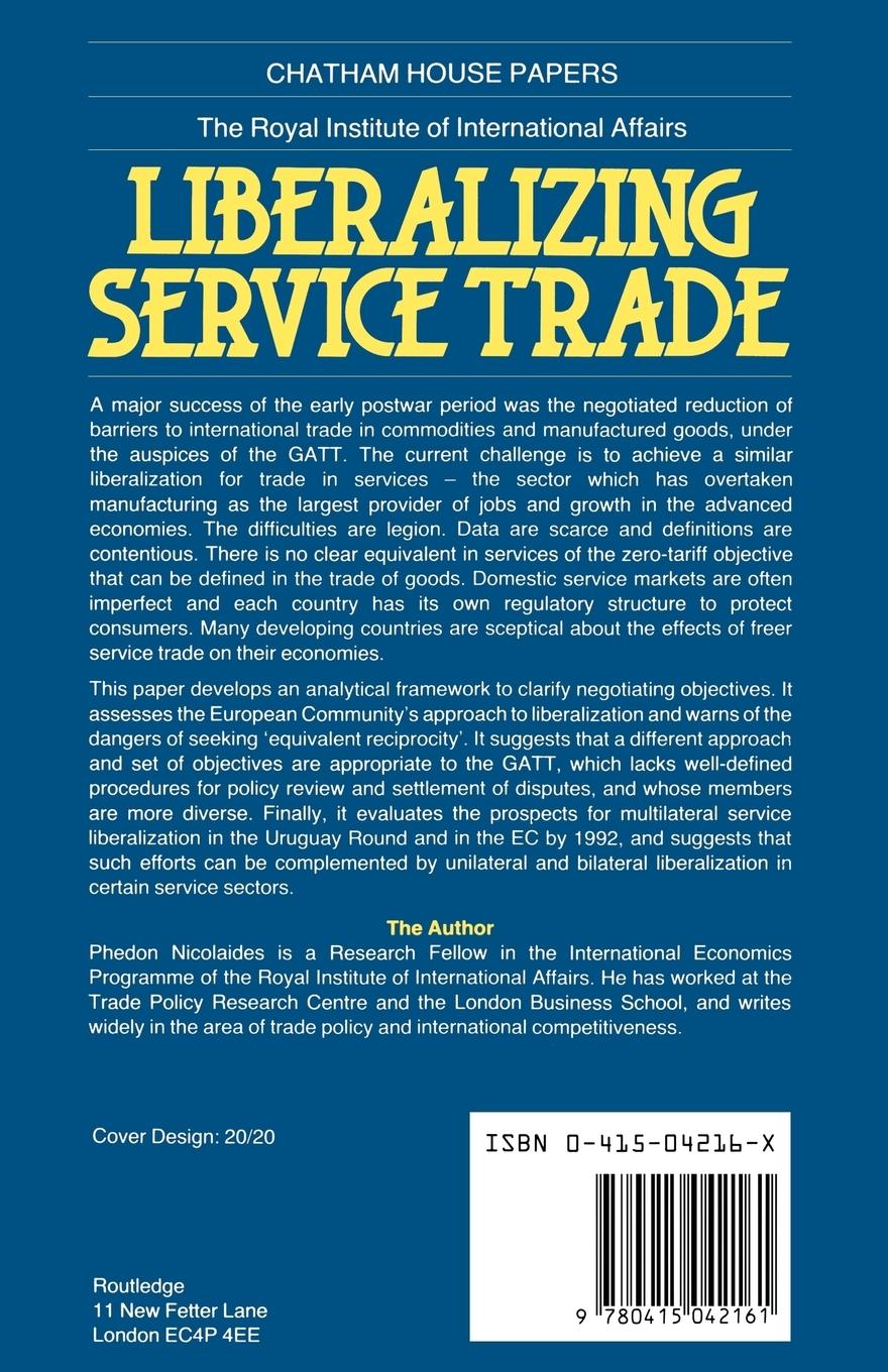 Rückseitencover Liberalizing Service Trade