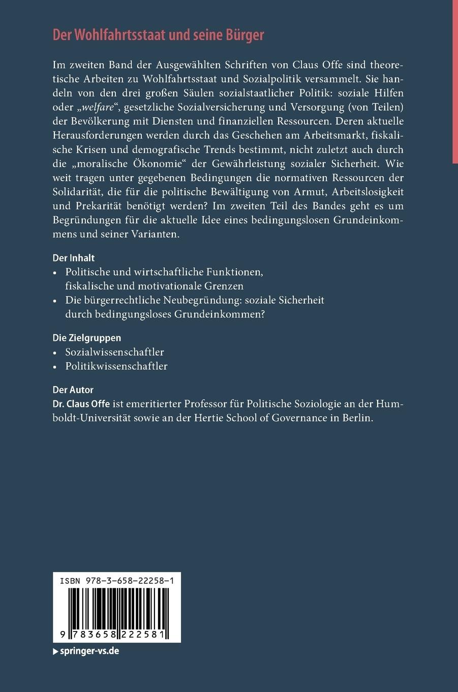 Rückseitencover Der Wohlfahrtsstaat und seine Bürger