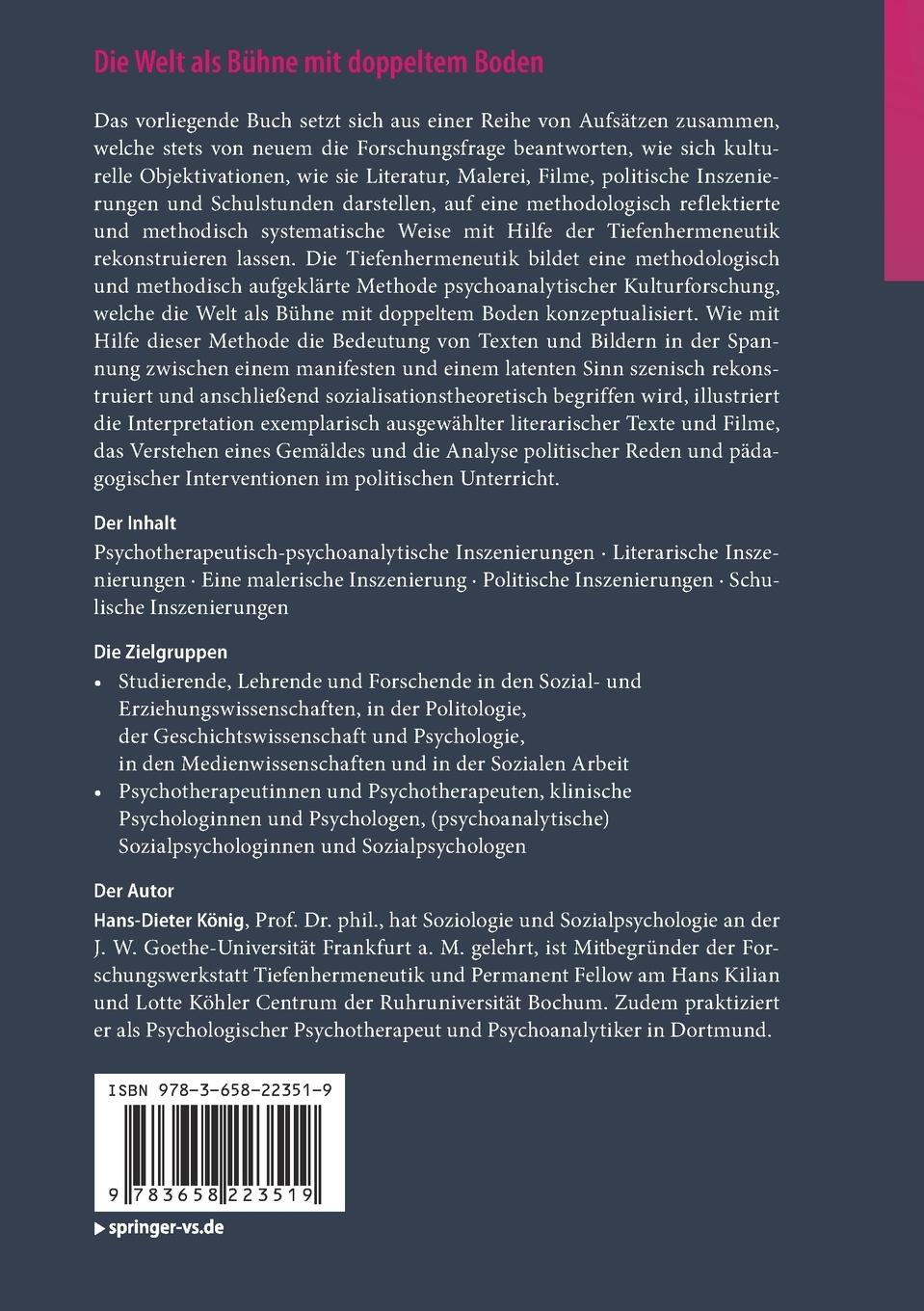 Rückseitencover Die Welt als Bühne mit doppeltem Boden